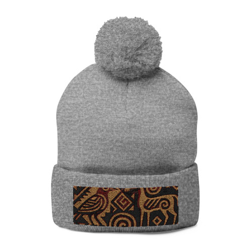 Echoes of Ancestors - Pom-Pom Knit Cap (Embroidery)