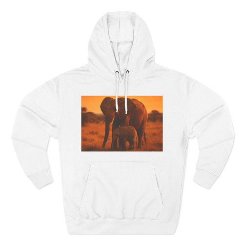 Majestic Elephant Guardian - Three-Panel Fleece Hoodie