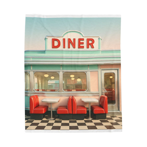 Retro Diner - Velveteen Plush Blanket