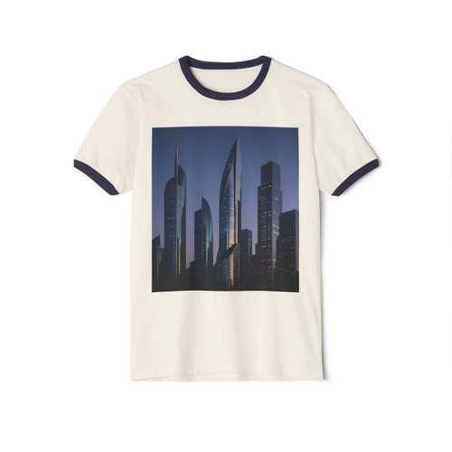 Steel and Glass Symphony - Unisex Cotton Ringer T-Shirt