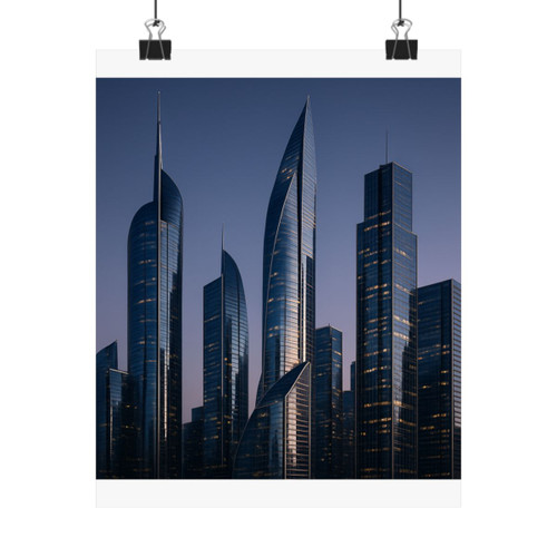 Steel and Glass Symphony - Matte Vertical Posters