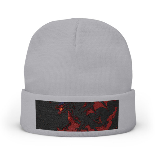 Celestial Ember Sentinel - Knit Beanie (Embroidery)