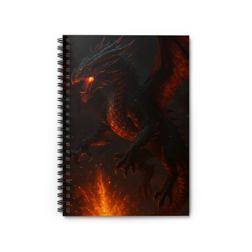 Celestial Ember Sentinel - Spiral Notebook - Ruled Line