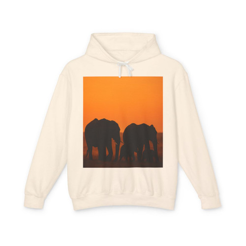 Gentle Giants in Twilight - Unisex Lightweight Hooded Sweatshirt
