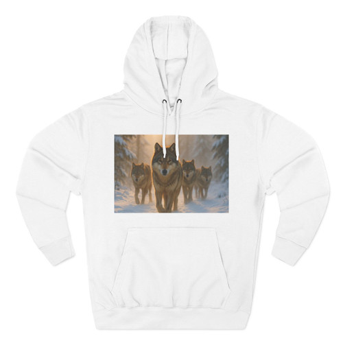 Serene Wolf Pack - Three-Panel Fleece Hoodie Serene Wolf Pack - Three-Panel Fleece Hoodie