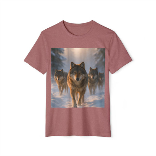Serene Wolf Pack - Unisex Recycled Organic T-Shirt