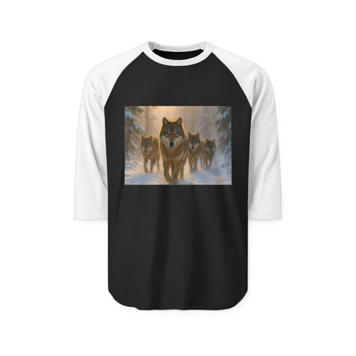 Serene Wolf Pack - Unisex Three-Quarter Sleeve Raglan Shirt Serene Wolf Pack - Unisex Three-Quarter Sleeve Raglan Shirt