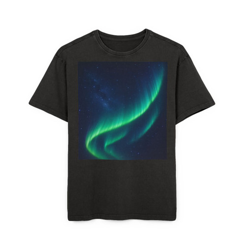 Cosmic Aurora Dream - Men's Acid Washed Heavy Oversize Tee