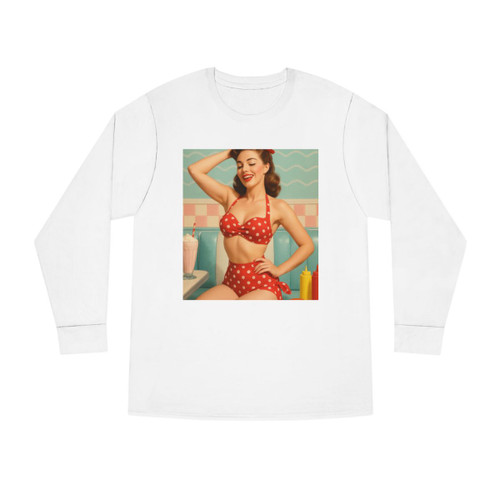 Pin-Up Paradise - Long Sleeve Crewneck Tee Pin-Up Paradise - Long Sleeve Crewneck Tee