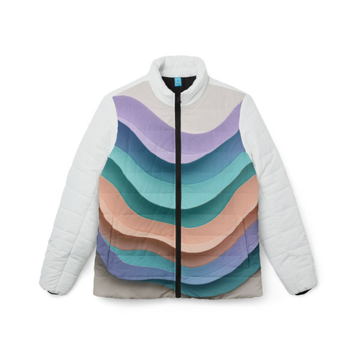 Liquid Wave Flow - Women’s Puffer Jacket (AOP)