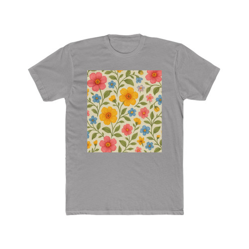 Whimsical Floral Waltz - Unisex Cotton Crew Tee