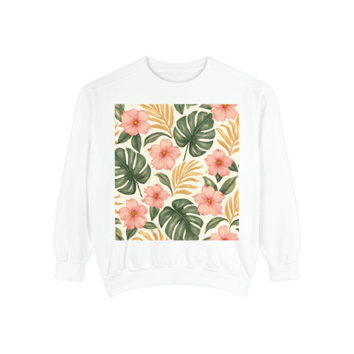 Botanical Bliss Escape - Unisex Garment-Dyed Sweatshirt