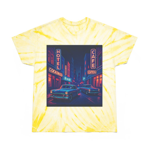 Neon Night Drive - Tie-Dye Tee, Cyclone