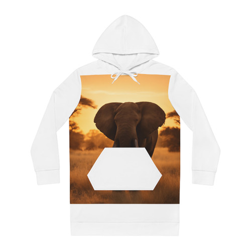 Majestic Elephant Embrace - Women's Hoodie Dress (AOP)