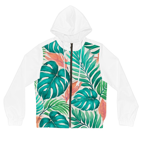 Tropical Leaf Serenade - Women’s Full-Zip Hoodie (AOP)