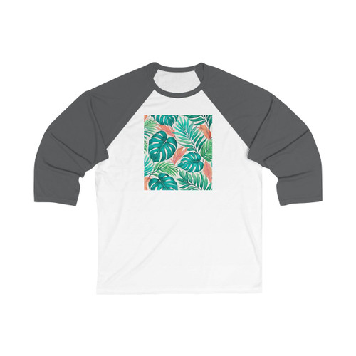 Tropical Leaf Serenade - Unisex 3\4 Sleeve Baseball Tee