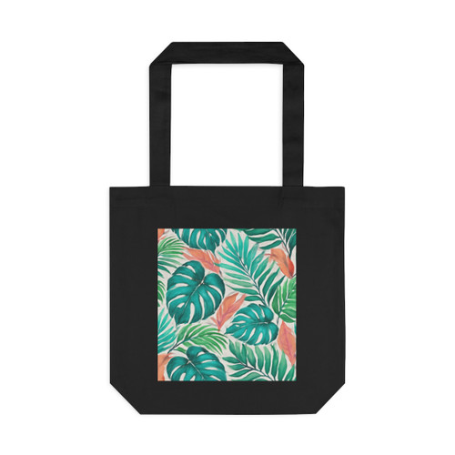 Tropical Leaf Serenade - Cotton Tote Bag