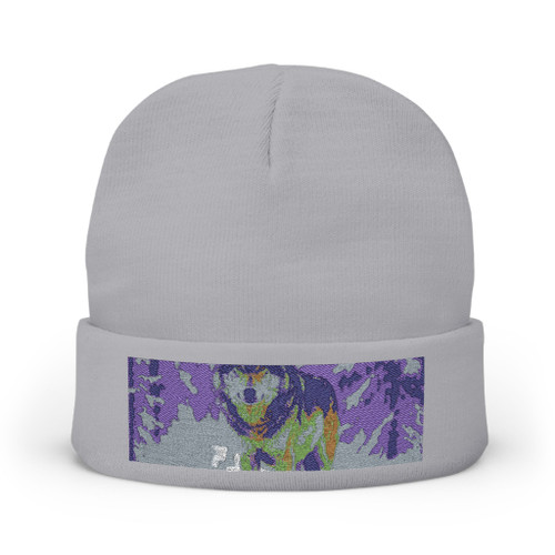 Lone Wolf Vigil - Knit Beanie (Embroidery)