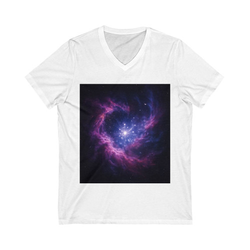 Celestial Harmony Voyage - Unisex Jersey Short Sleeve V-Neck Tee