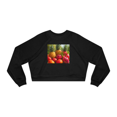 Tropical Fruit Fiesta - Women's Cropped Fleece Pullover