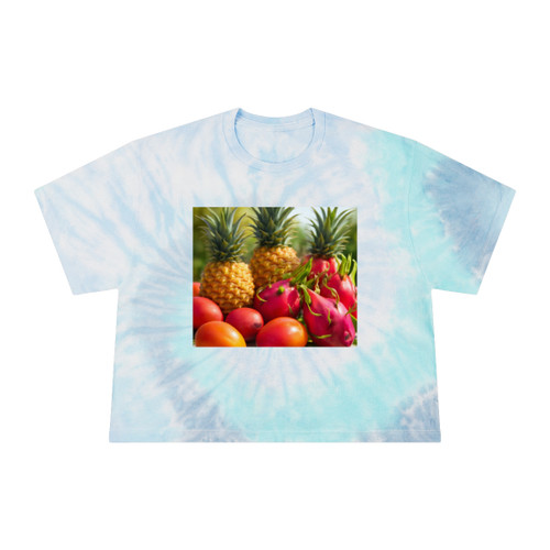 Tropical Fruit Fiesta - Women's Tie-Dye Crop Tee