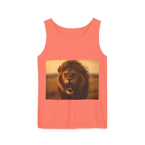 Majestic Lion Roar - Unisex Garment-Dyed Tank Top