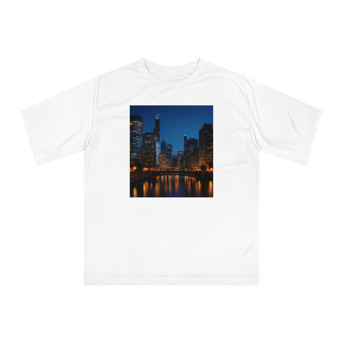 Chicago River Reflections - Unisex Zone Performance T-shirt
