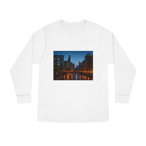 Chicago River Reflections - Long Sleeve Crewneck Tee