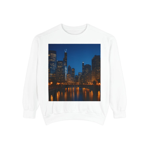Chicago River Reflections - Unisex Garment-Dyed Sweatshirt