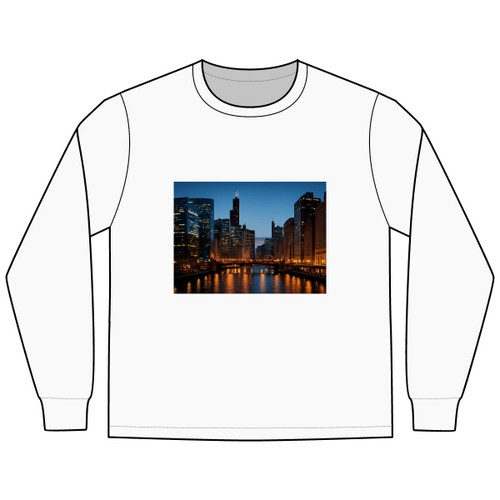 Chicago River Reflections - Men's Long Sleeve Tee