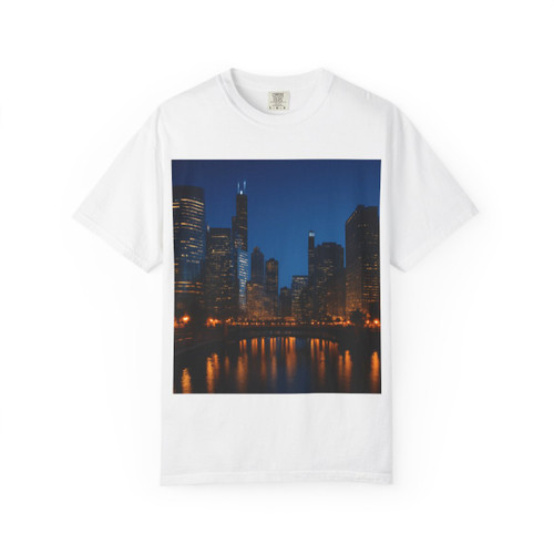 Chicago River Reflections - Unisex Garment-Dyed T-shirt