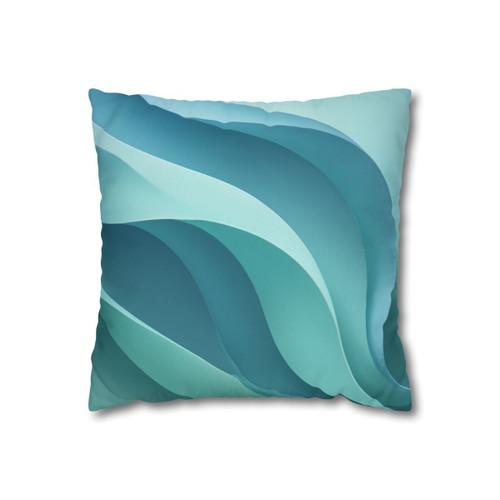 Ethereal Wave Flow - Square Poly Canvas Pillowcase