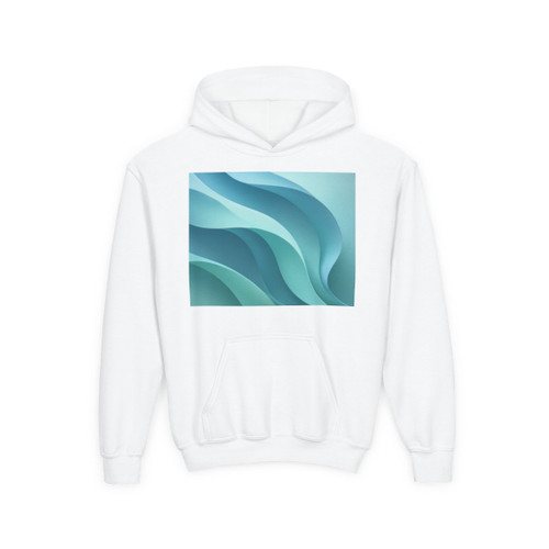 Ethereal Wave Flow - Youth Heavy Blend Hooded Sweatshirt