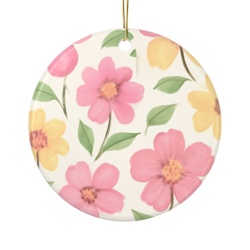 Whimsical Garden Blooms - Ceramic Ornaments, 2-Side Print