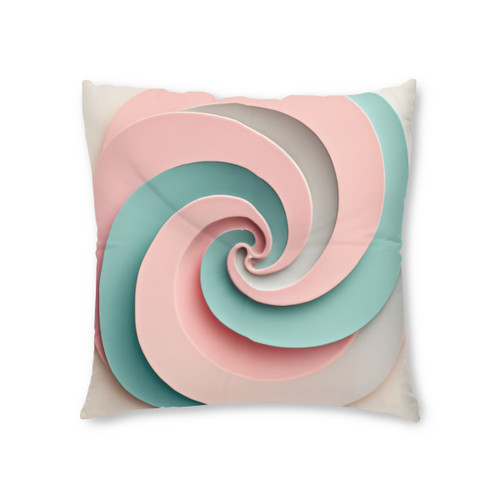 Celestial Spiral Harmony - Tufted Floor Pillow, Square