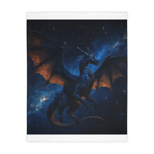 Celestial Flame Wyrm - Velveteen Microfiber Blanket (Two-sided print)