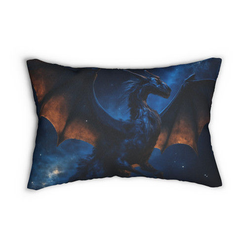 Celestial Flame Wyrm - Spun Polyester Lumbar Pillow
