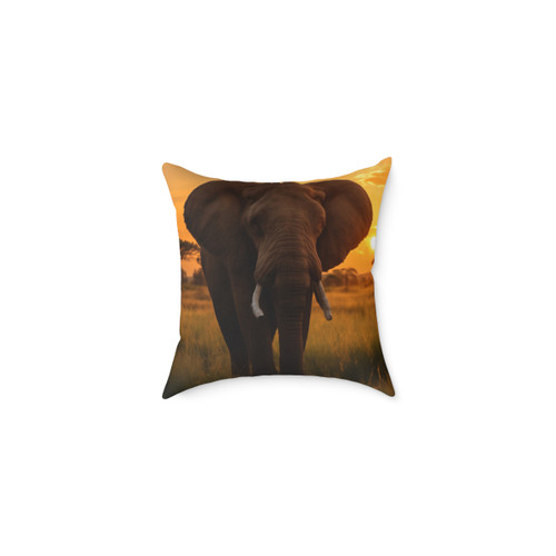 Gentle Giant Elephant - Square Poly Canvas Pillow
