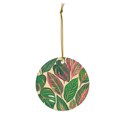 Tropical Leaf Symphony - Ceramic Ornament, 1-Pack
