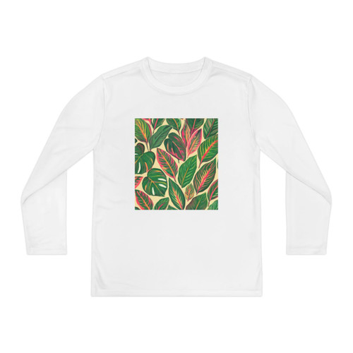 Tropical Leaf Symphony - Youth Long Sleeve Competitor Tee Tropical Leaf Symphony - Youth Long Sleeve Competitor Tee
