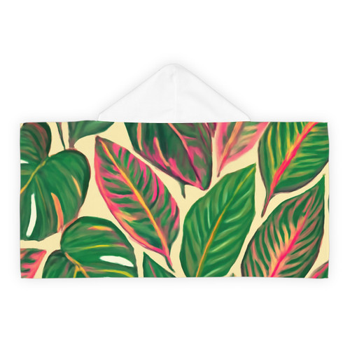 Tropical Leaf Symphony - Youth Hooded Towel