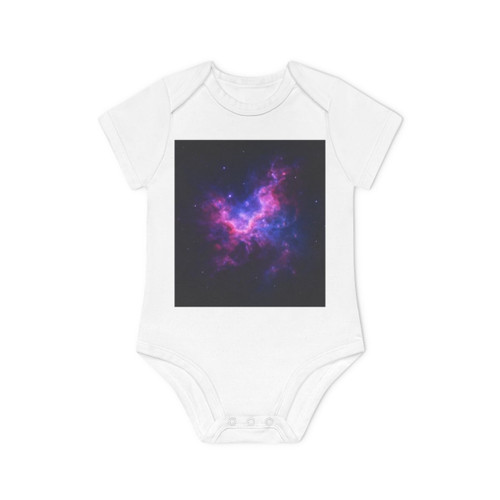 Ethereal Nebula Whispers - Baby Organic Short Sleeve Bodysuit