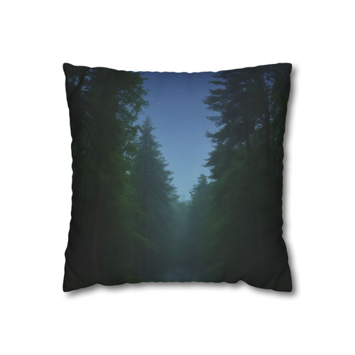 Twilight Forest Whisper - Square Poly Canvas Pillowcase