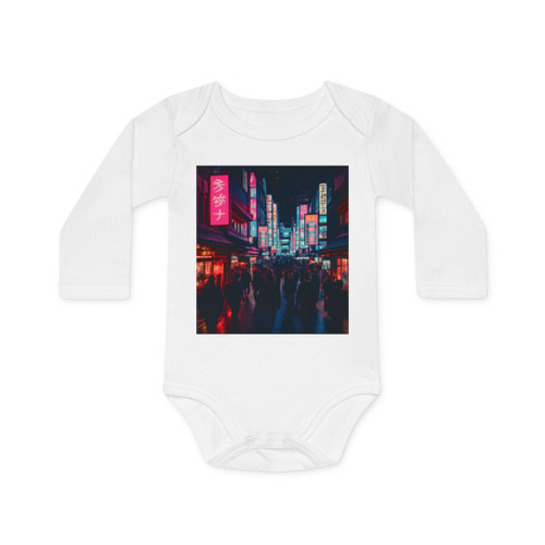Tokyo Neon Vibes - Baby Long-Sleeve Organic Bodysuit
