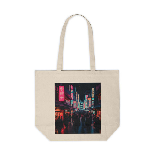Tokyo Neon Vibes - Canvas Shopping Tote