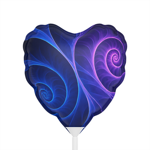 Fractal Wave Fusion - Balloons (Round and Heart-shaped), 6"