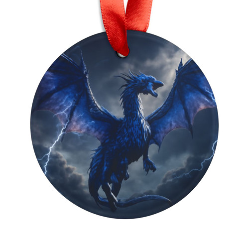 Celestial Storm Wyrm - Acrylic Ornament with Ribbon