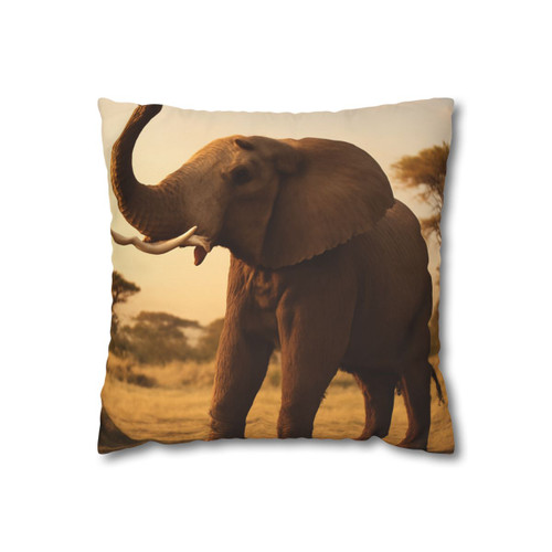 Graceful Elephant Dance - Square Poly Canvas Pillowcase