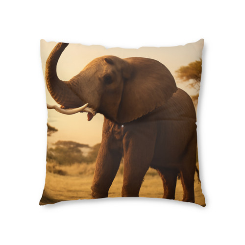 Graceful Elephant Dance - Tufted Floor Pillow, Square