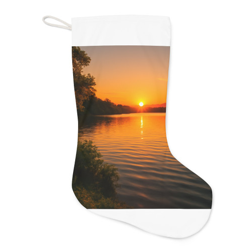 Golden Hour Over Lake - Santa Stocking